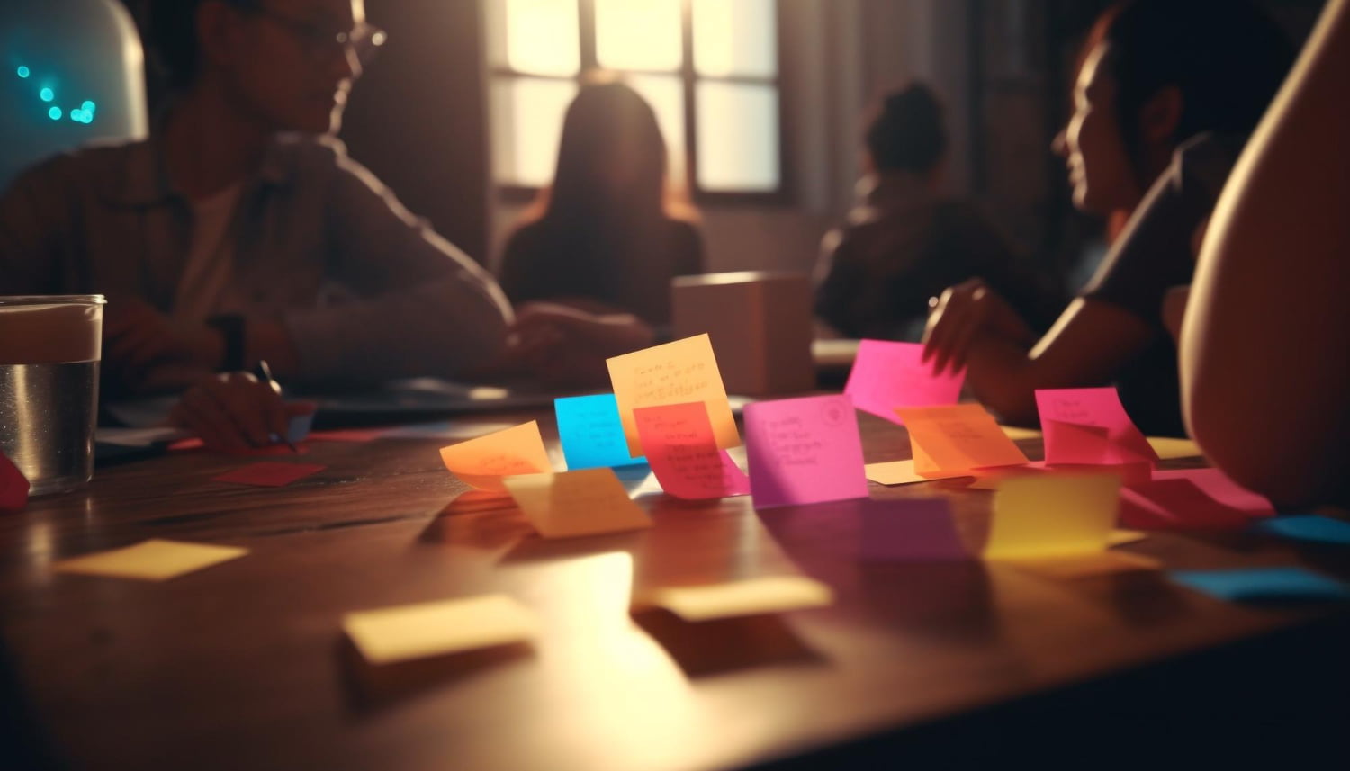 young-adults-brainstorming-ideas-office-desk-generated-by-ai